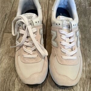 New Balance Women's Cream and Gray Sneakers